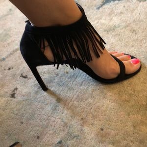 STUART WEITZMAN NUDIST BLACK SANDAL HEEL